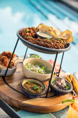 tacos, taco, pool, cocktail, summer, Mexican food, Mexican, alcohol, beverage, drink, food, swimming pool, pool snacks, poolside