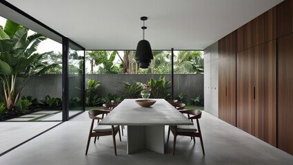 Fototapeta premium Minimalist Interior design dining room