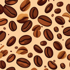 coffee bean illustration pattern background