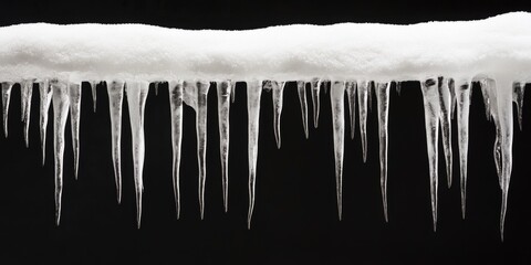 Beautiful Winter Icicles on a Snow-Covered Surface - Nature Photography for Seasonal Decor and Design