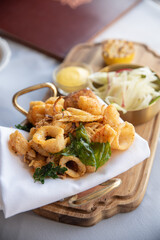delicious, meal, gourmet, fresh, tasty, restaurant, dinner, seafood, fish, calamari, squid, plate,...