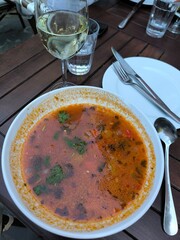 vegetable soup with bread