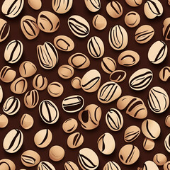 Obraz premium coffee bean illustration pattern background