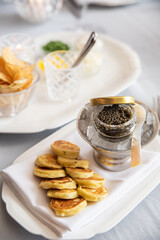 caviar, blinis, food, delicious, gourmet, restaurant