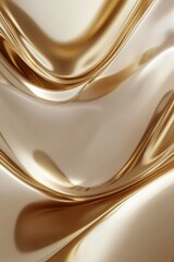 Elegant swirls of golden liquid create a luxurious texture against a soft background