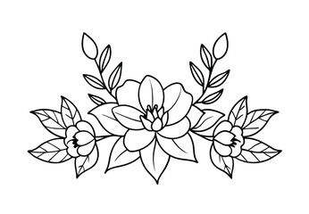 Fototapeta premium Floral Outline Drawing