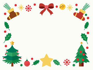 Christmas border with frame vector illustration