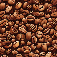 Obraz premium coffee bean illustration pattern background