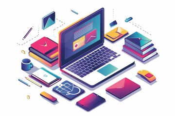 Sleek e-learning system showcasing vibrant colors and advanced functionality