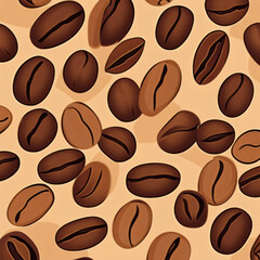 Obraz premium coffee bean illustration pattern background