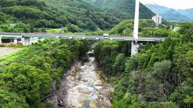 諏訪峡の空撮