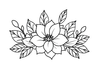 Floral Outline Drawing