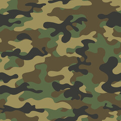 Fototapeta premium seamless vector camouflage background, army uniform, classic pattern