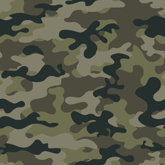 Fototapeta premium camouflage forest pattern seamless army vector background