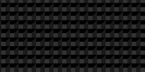 Fototapeta premium Vector dark black geometric minimal cube hexagon surface texture metallic surface tiles smooth mosaic design. minimal black cubies block thin smooth structure isometric grid banner and wallpaper.