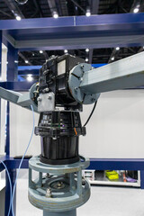 Steel parts of machinery are used in manufacturing or scientific industries.