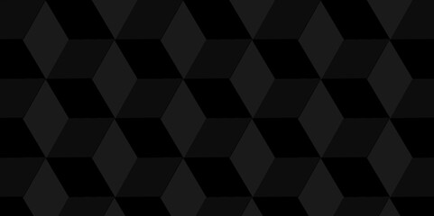 Obraz premium Vector dark black geometric minimal cube hexagon surface texture design. minimal black cubies block and mete glossy thin smooth structure isometric grid banner and wallpaper. 
