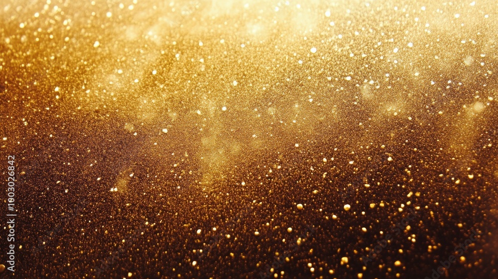 Poster golden abstract texture with shimmering particles illuminated by soft light at night