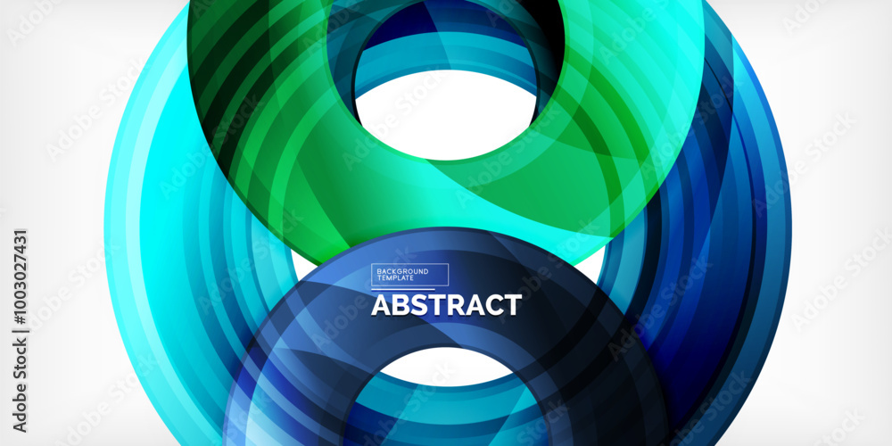 Poster Bright colorful circles with light effects. Abstract background