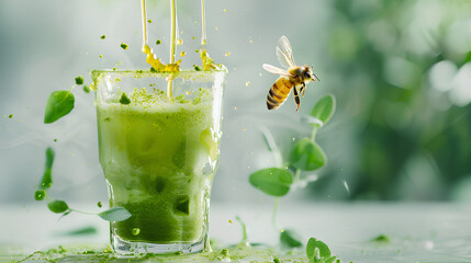 Matcha and honey drink mix
