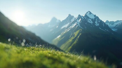 Fototapeta premium Majestic Mountain Range in Natural Light