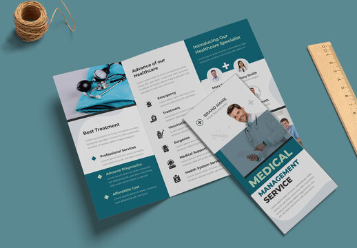 Creative Medical Trifold Brochure Design Template Layout