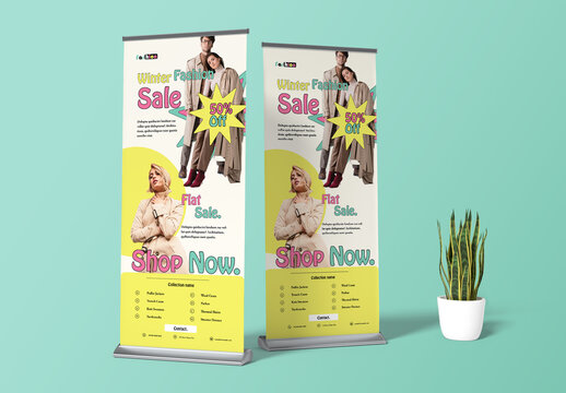 Winter Fashion Rollup Banner Design