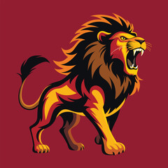 lion roaring silhouette