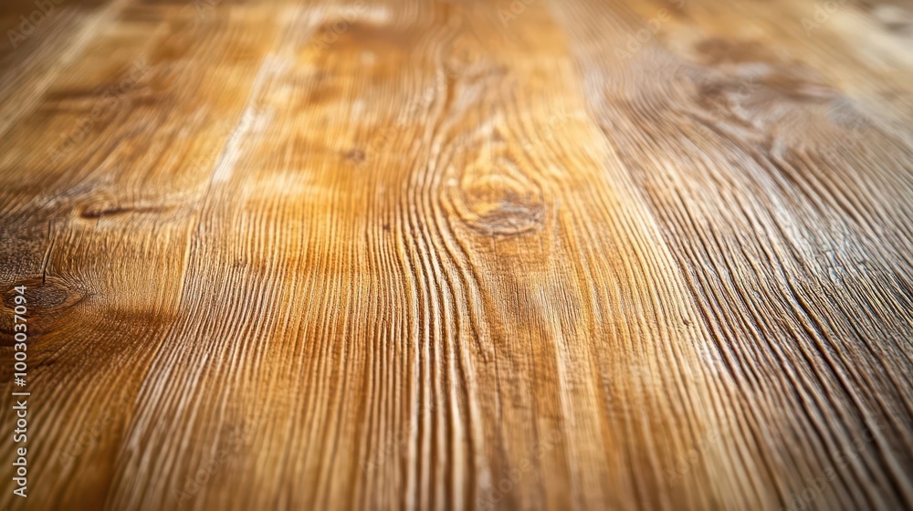 Poster rustic wooden table surface with intricate grain patterns warm honeytoned wood soft diffused lightin