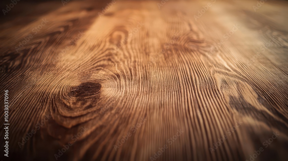 Poster rustic wooden table surface with intricate grain patterns warm honeytoned wood soft diffused lightin