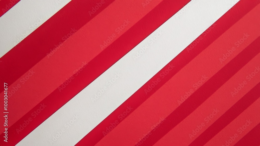 Poster striking red and white diagonal stripes create a bold visual pattern suitable for decoration