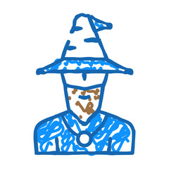 magician fairy tale doodle icon sketch vector. magician fairy tale sign. isolated symbol illustration