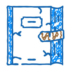 magic book fairy tale doodle icon sketch vector. magic book fairy tale sign. isolated symbol illustration