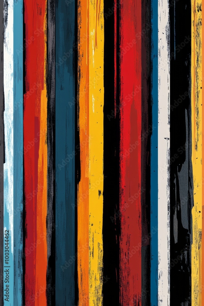 Poster colorful vertical stripes create an abstract artistic pattern with vibrant hues and textures
