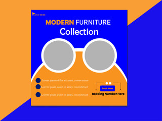 Furniture Sale Social Media Poster Design Template