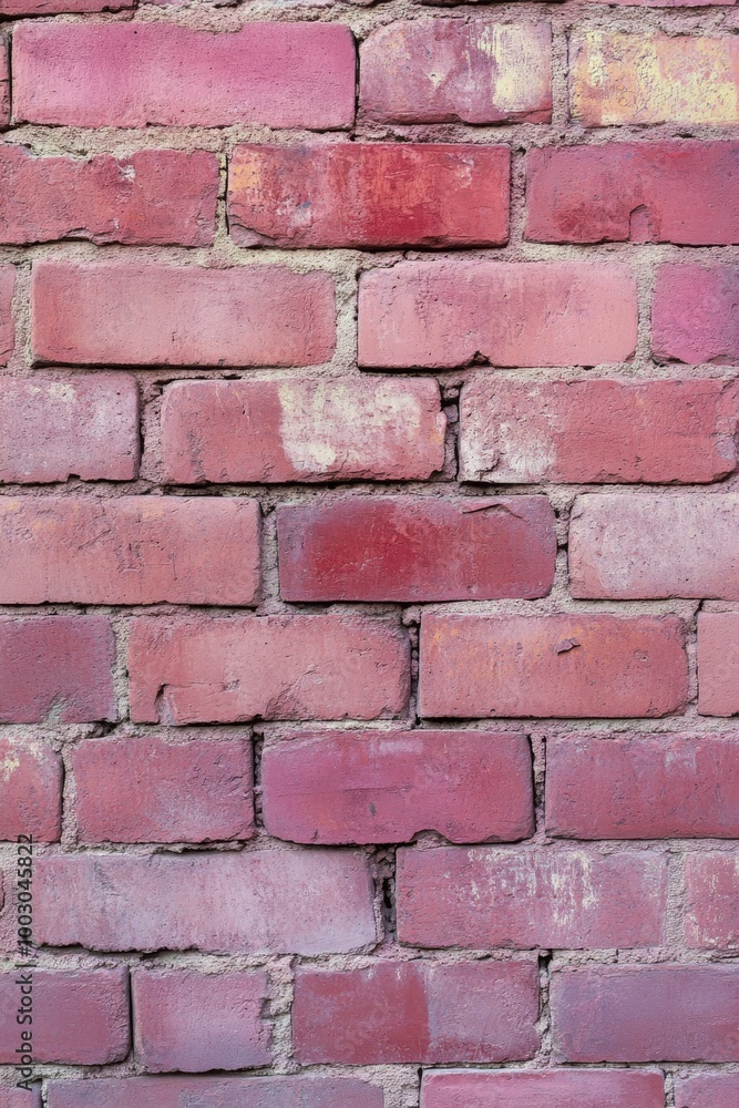 Wall mural pink brick wall texture showcasing a vibrant and artistic urban background in daylight