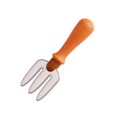 Orange Handle Composting Fork
