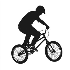 Fototapeta premium Bmx Silhouette, Illustration Isolated On White Background