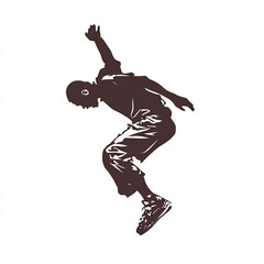 Breakdance Silhouette, Illustration Isolated On White Background