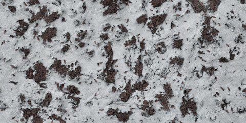 crusty snow on brown ground texture background