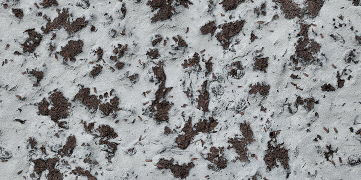 crusty snow on brown ground texture background