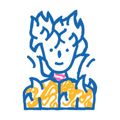burning man fantasy character doodle icon sketch vector. burning man fantasy character sign. isolated symbol illustration