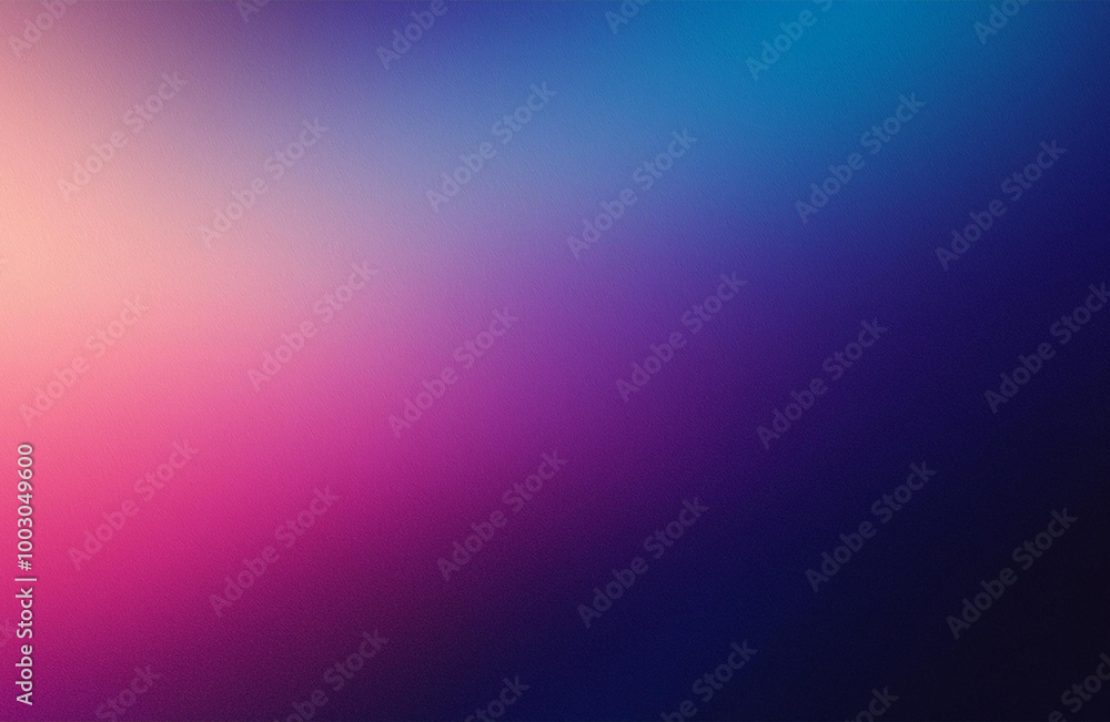 Wall mural blurred color gradient purple pink blue color gradient background dark abstract, grainy texture effe