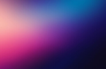 Fototapeta premium Blurred color gradient purple pink blue color gradient background dark abstract, grainy texture effect, backdrop banner poster card wallpaper. Technology background