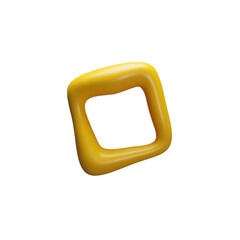 The 3D vector illustration shows a square frame made of yellow plasticine for holidays