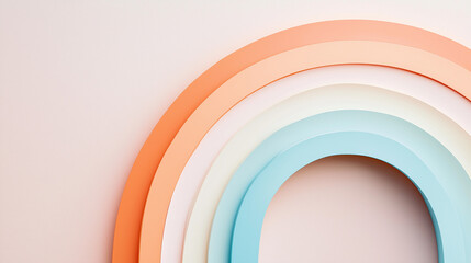 A pastel rainbow made of paper arcs. This is an abstract design and would make a great addition to...