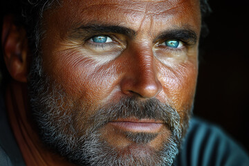 Fototapeta premium man portrait on dark background