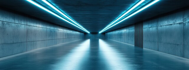 Background neon 3d room light dark empty abstract stage floor. Neon wall 3d background space interior modern showroom blue warehouse future technology studio garage render hall tunnel concrete car led