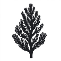 Seaweed Silhouette, Illustration Isolated On White Background