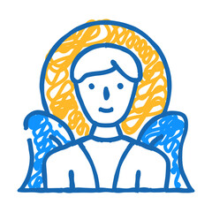 angel fantasy character doodle icon sketch vector. angel fantasy character sign. isolated symbol illustration